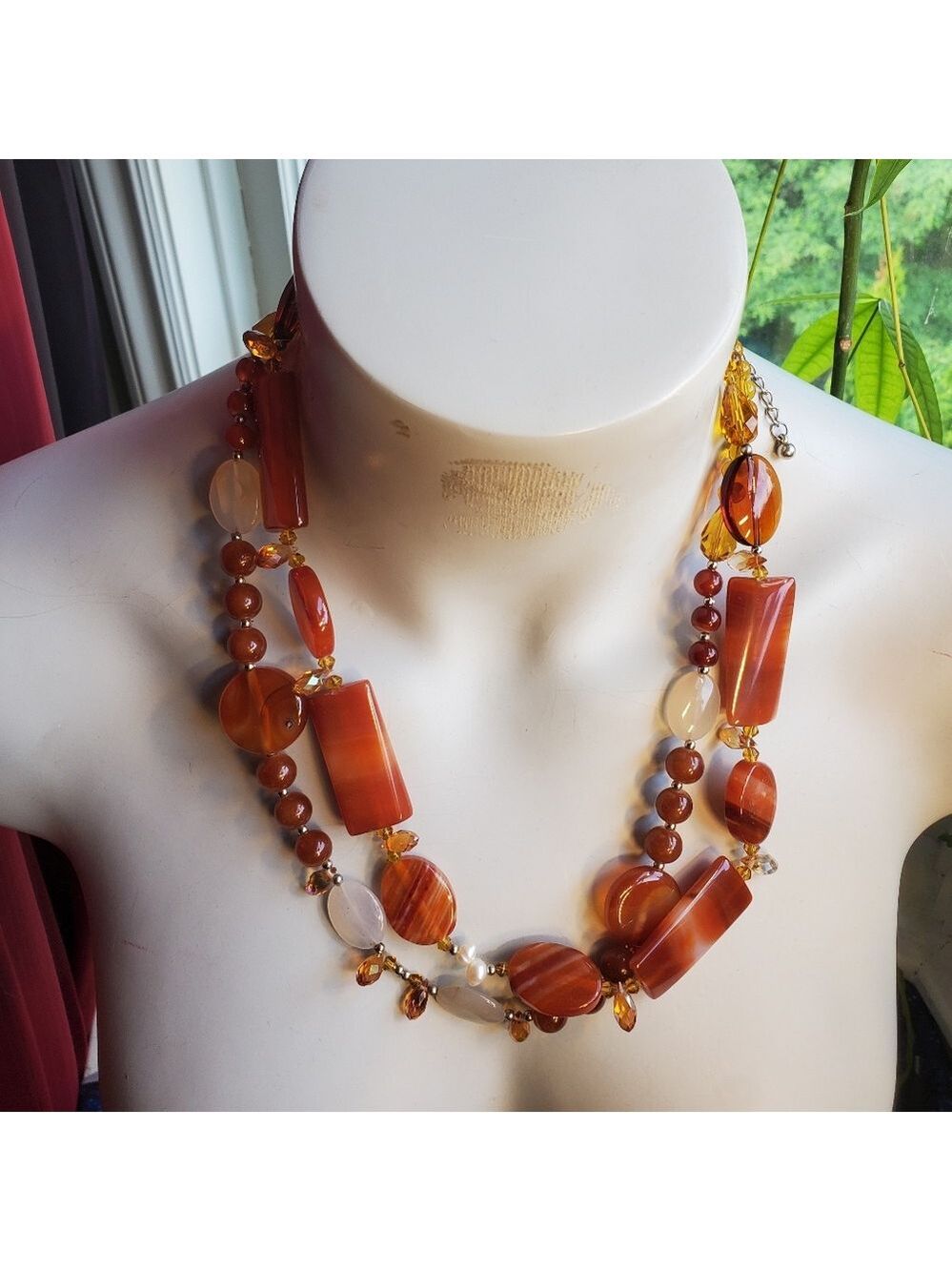 Vintage Stone Crystal Chunky Necklace